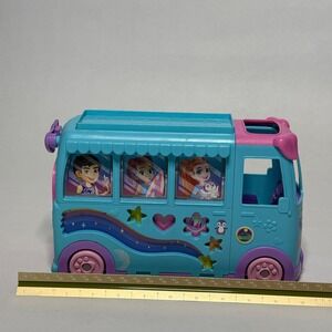 Polly Pocket Rainbow Funland Theme Park Bus Transforming 3-in-1 Playset Blue